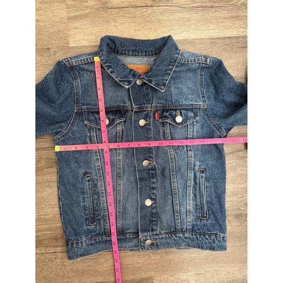 Levi's Strauss & Co Women's Small Denim Trucker Jacket Blue Classic Jean Cropped - Picture 7 of 8